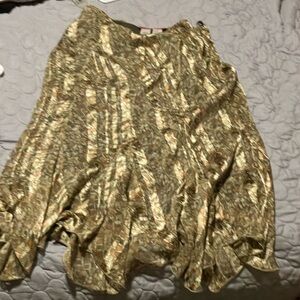 Green mixed print long dress skirt size 10 Anne Klein